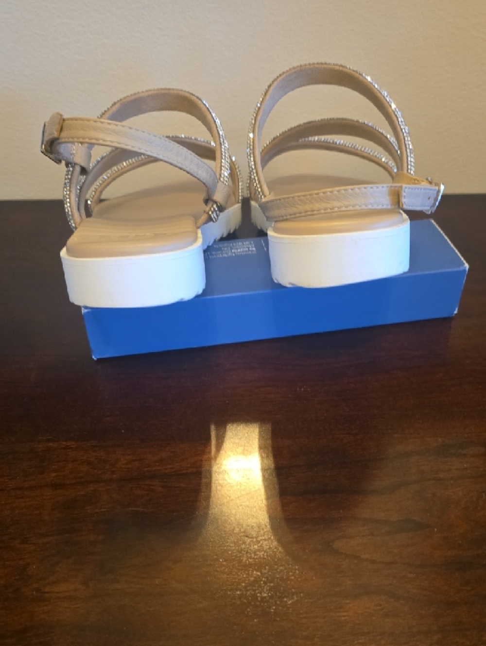 Gianni Bini Champagne Rhinestone Strappy Sandals - Picture 10 of 12
